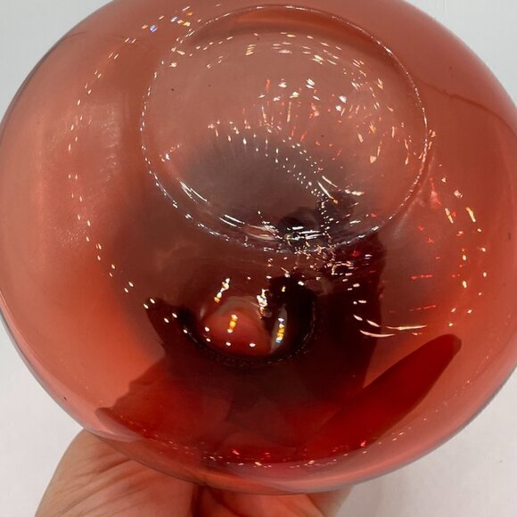 IKEA Vintage 2000 Salong Cranberry Red Glass Round Bud Vase Johanna Jelinek - Picture 5 of 5